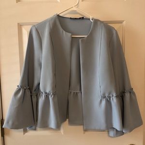 Lina Size Med Light Blue Bell Sleeved Blazer/Jacke